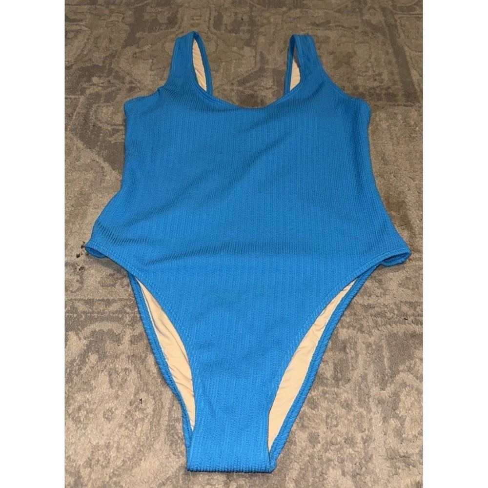 COTTON ON BODY Crinkle Womens  Scoop‎ Back Cheeky Swimsuit Size Large New